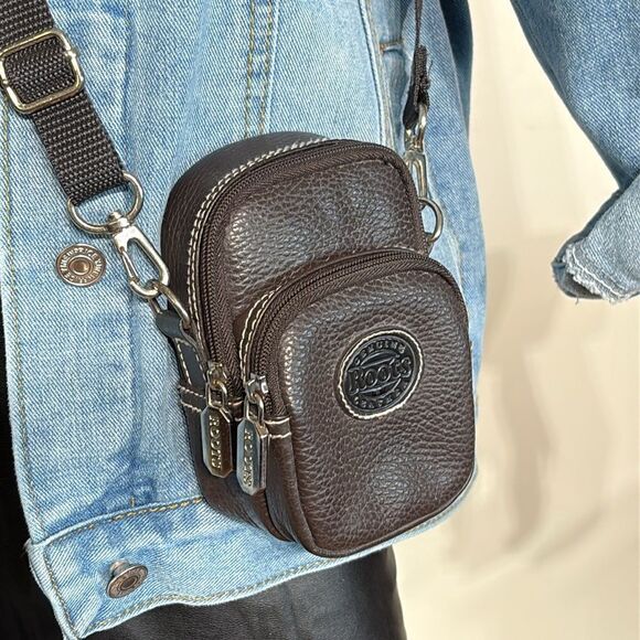 Vintage Roots Leather Camera Bag Crossbody - Picture 3 of 16